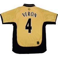 2001 02 manchester united centenary awaythird shirt veron 4 mint l