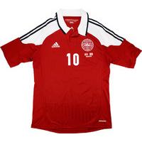 2013 Denmark Match Issue Home Shirt Rommedahl #10 (v Georgia)