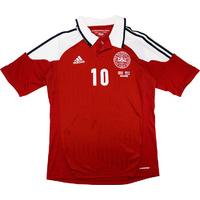 2012 Denmark Match Issue Home Shirt Rommedahl #10 (v Australia)