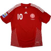 2009 Denmark Match Issue Home Shirt #10 (Rommedahl) v Hungary