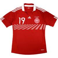 2010 Denmark Match Issue Home Shirt Rommedahl #19 (v Senegal)