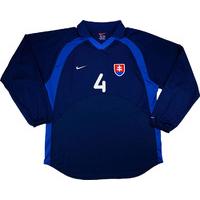 2002 Slovakia Match Worn Away L/S Shirt #4 (v Belgium)