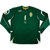 2006 sweden match worn world cup gk shirt isaksson 1 v paraguay