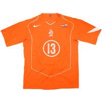 2004 Holland Match Issue Home Shirt Hofland #13 (v Czech Republic)