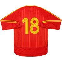 2006-08 Spain Match Worn Issue Home L/S Shirt #18