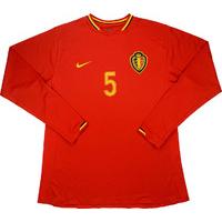 2006-07 Belgium Match Issue Home L/S Shirt #5 (Van Der Heyden)