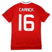 2015-16 Manchester United Match Issue Champions League Home Shirt Carrick #16