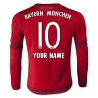 2015-16 Bayern Munich Long Sleeve Home Shirt (Your Name)