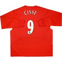 2004-06 Liverpool Home L/S Shirt Cisse #9 (Very Good) XXL