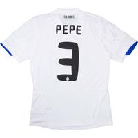2010-11 Real Madrid Match Issue Home Signed Shirt Pepe #3