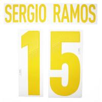 2011-13 Spain Home Sergio Ramos #15 Junior Name Set