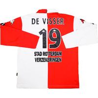 2002 Feyenoord Match Issue Home L/S Shirt De Visser #19