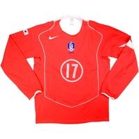 2005 South Korea Match Worn Home L/S Shirt #17 (Lee Ho) v Sweden