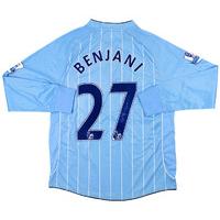 2008 Manchester City Match Worn Home L/S Shirt Benjani #27 (v Portsmouth)