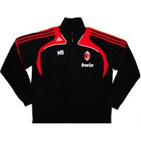2008-09 AC Milan Player Worn 1/2 Zip Fleece Training Top (Borriello) L