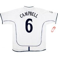 2002 England Player Issue World Cup Home \'v Sweden\' Shirt Campbell #6 *w/Tags* XL