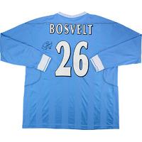 2003-04 Manchester City Match Issue UEFA Cup Home Signed L/S Shirt Bosvelt #26