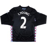 2010-11 Aston Villa Match Issue Away L/S Shirt L.Young #2