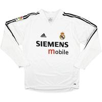 2004-05 Real Madrid Home L/S Shirt (Excellent) M