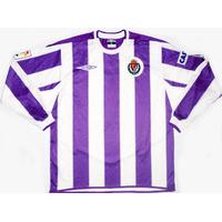 2005-06 Real Valladolid L/S Match Worn Home Shirt Casar #17