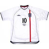 2001 England 5-1 v Germany Home Shirt Owen #10 (Very Good) L