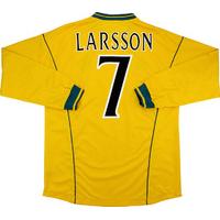 2000-02 Celtic Away L/S Shirt Larsson #7 (Excellent) M