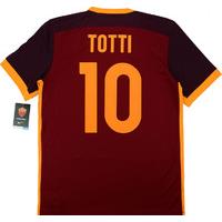 2015-16 Roma Home Shirt Totti #10 *w/Tags* XXL