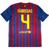 2011-12 Barcelona Home Shirt Fàbregas #4 (Very Good) S