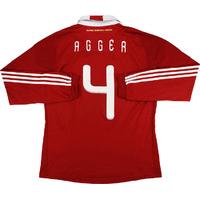 2010-11 Denmark Player Issue Home L/S Shirt Agger #4 (Very Good) L