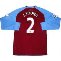 2008 09 aston villa ls player issue home shirt lyoung 2 xl