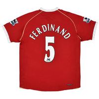 2006-07 Manchester United Home Shirt Ferdinand #5 (Very Good) M