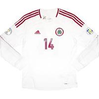 2012-13 Latvia L/S Match Issue Away Shirt Rugins #14