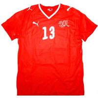 2008-10 Switzerland Match Issue Home Shirt #13