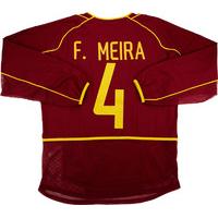 2002 Portugal Match Worn Home L/S Shirt F. Meira #4 (v Sweden)