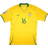 2008-09 Brazil Match Issue Home Shirt #16