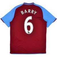 2008-09 Aston Villa Home Shirt Barry #6 (Excellent) M