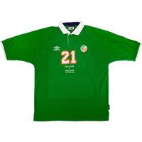 2000 ireland match issue home shirt 21 v finland