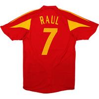 2004 06 spain home shirt raul 7 excellent xl