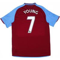 2008-09 Aston Villa Home Shirt Young #7 S