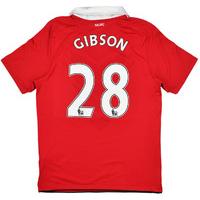 2010-11 Manchester United Home Shirt Gibson #28 (Very Good) M