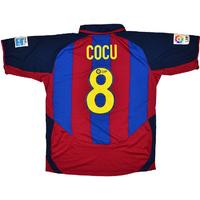 2003-04 Barcelona Match Issue Signed Home Shirt Cocu #8
