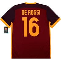 2015-16 Roma Home Shirt De Rossi #16 *w/Tags* XXL