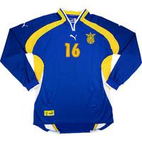 2001 Ukraine Match Worn Away L/S Shirt #16 (Melaschenko) v Germany