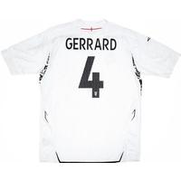 2007-09 England Home Shirt Gerrard #4 L.Boys