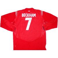 2004-06 England Away L/S Shirt Beckham #7 XXL