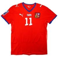 2009 czech republic match issue home shirt 11 pudil v slovakia