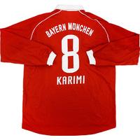 2005-06 Bayern Munich Match Issue Home L/S Shirt Karimi #8 (v Wolfsburg)