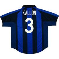 2001-02 Inter Milan Home Shirt Kallon #3 (Very Good) L