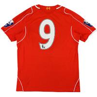 2014-15 Liverpool U21 Match Worn Home Shirt #9