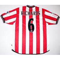 2001 02 southampton match issue home shirt richards 6